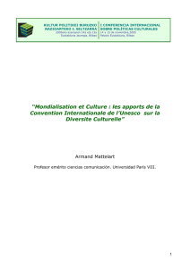 “Mondialisation et Culture : les apports de la Convention