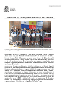 Vista oficial del Consejero de Educación a El Salvador