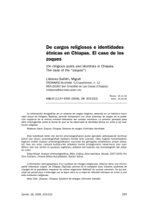 De cargos religiosos e identidades étnicas en Chiapas. El caso de