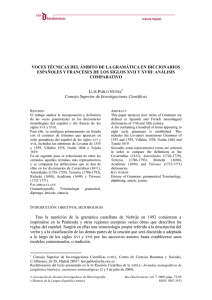 voces t&eacute;cnicas del &aacute;mbito de la gram&aacute;tica en