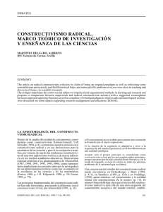 constructivismo radical, marco teórico de investigación y
