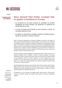 Nace Generali Real Estate, sociedad líder en gestión inmobiliaria