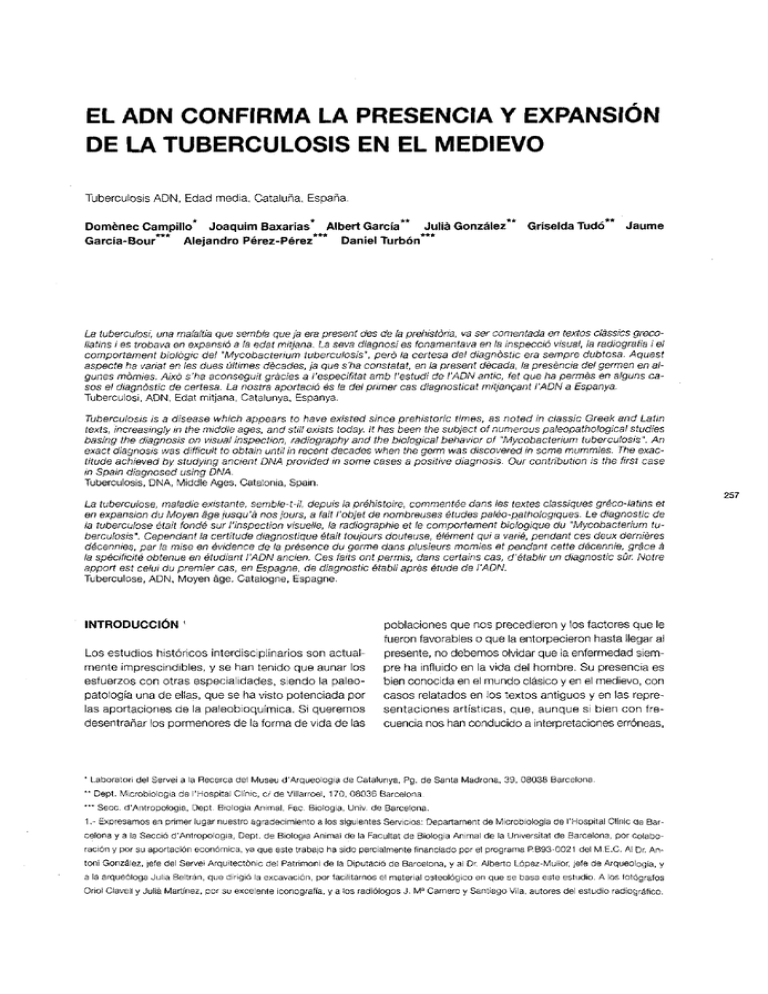 El Adn Confirma La Presencia Y Expansi~n De La Tuberculosis