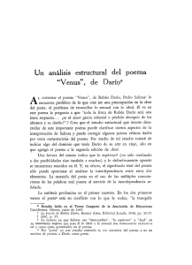 Un analisis estructural del poema "Venus", de Dario