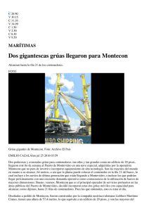 Dos gigantescas grúas llegaron para Montecon | Noticias Uruguay y