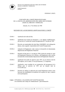 CB/96/S6/3.1/ES(T) 5ª REUNIÓN DEL COMITÉ PRESUPUESTARIO