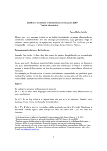 Sufrimiento materno y traumatismo psíquico en el bebé.