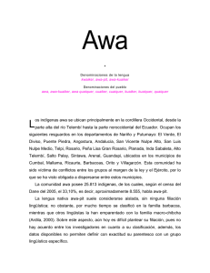 Estudios de la lengua Awa pit