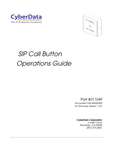 SIP Call Button Operations Guide
