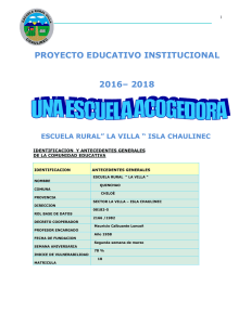 proyecto educativo institucional 2016– 2018 escuela rural” la villa “