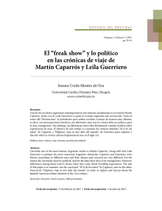 El “freak show” y lo político en las crónicas de viaje de Martín