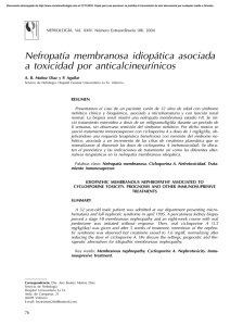 Nefropatía membranosa idiopática asociada a toxicidad por