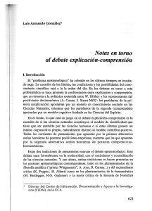 Notas en torno al debate explicación