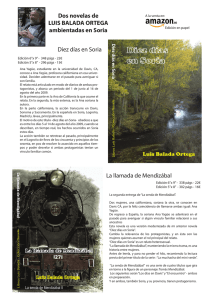 Dos novelas de LUIS BALADA ORTEGA ambientadas en Soria Diez