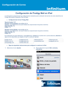 Configuración de Prodigy Mail en iPad