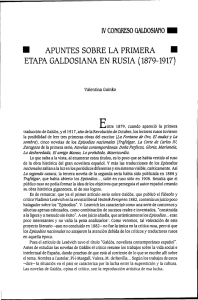apuntes sobre la primera etapa galdosiana en rusia (1879