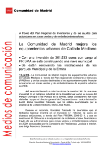La Comunidad de Madrid mejora los equipamientos urbanos de