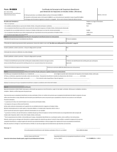 Form. W-8BEN Certificado de Extranjería del Propietario