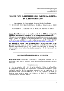 NORMAS PARA EL EJERCICIO DE LA AUDITORÍA INTERNA EN