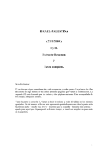 ISRAEL-PALESTINA ( 21/1/2009 ) I y II. Extracto