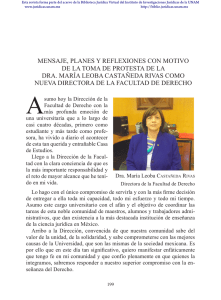 mensaje, planes y reflexiones con motivo de la toma de protesta de