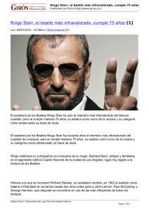 Ringo Starr, el beatle más infravalorado, cumple 75 años