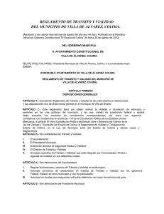 Reglamento de Tránsito y Vialidad del Municipio