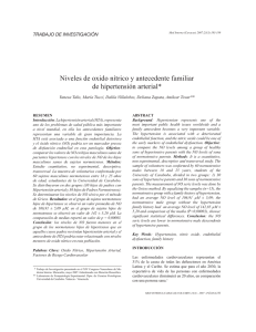 Niveles de oxido nítrico y antecedente familiar de hipertensión