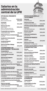 Salarios en la administración central de la UPR