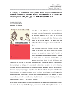 J. Cardigni, El comentario como género tardo antiguo:Commentarii