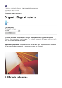 Origami : Elegir el material