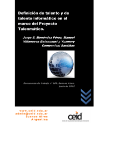 Definici&oacute;n de talento y de talento inform&aacute;tico en el marco del