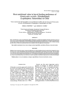 Host nutritional value in larval feeding preference of Ormiscodes