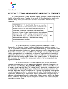 notice of election, and argument and rebuttal deadlines