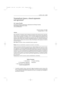 Nominalized clauses, clausal arguments and agreement