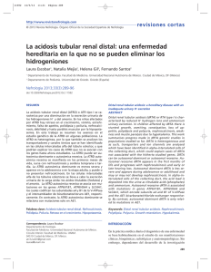 La acidosis tubular renal distal: una enfermedad hereditaria en la