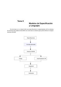 Tema II Modelos de Especificación y Lenguajes