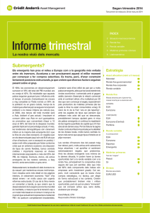 Informe trimestral - Crèdit Andorrà Financial Group, experts en