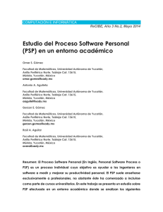 Estudio del Proceso Software Personal (PSP) en un