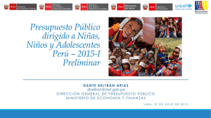 Gasto público en Niñas, Niños, y Adolescentes en el Perú