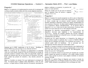 CC4302 Sistemas Operativos – Control 3 – Semestre Otoño 2015