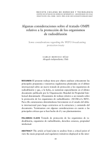 Algunas consideraciones sobre el tratado OMPI relativo a la