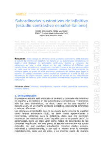 Subordinadas sustantivas de infinitivo (estudio contrastivo español