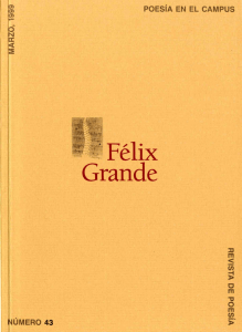 Félix Grande. Poesía en el Campus, 43 (marzo, 1999)