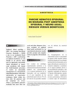 parche hematico epidural en migraña post
