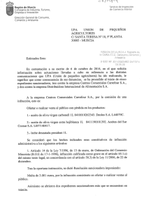 contestación de la Dirección General de Comercio de la