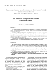 La luxación congénita de cadera - Revista Cirugía Osteoarticular