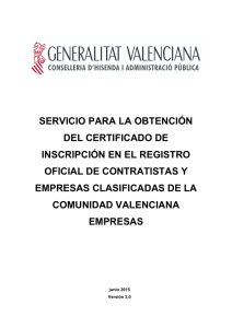 Tutorial del servicio para la obtención del certificado de inscripción