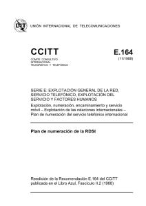 Rec. UIT-T E.164 - PLAN DE NUMERACI.N DE LA RDSI