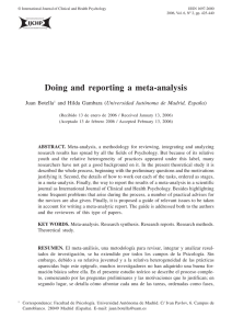 Doing and reporting a meta-analysis